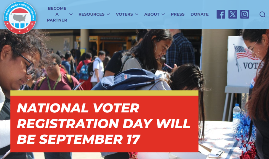 National Voter Registraton Day Flyer, the information in this flyer is on the text above. 