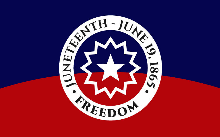 Juneteenth freedom flag. June 19, 1865. Freedom.